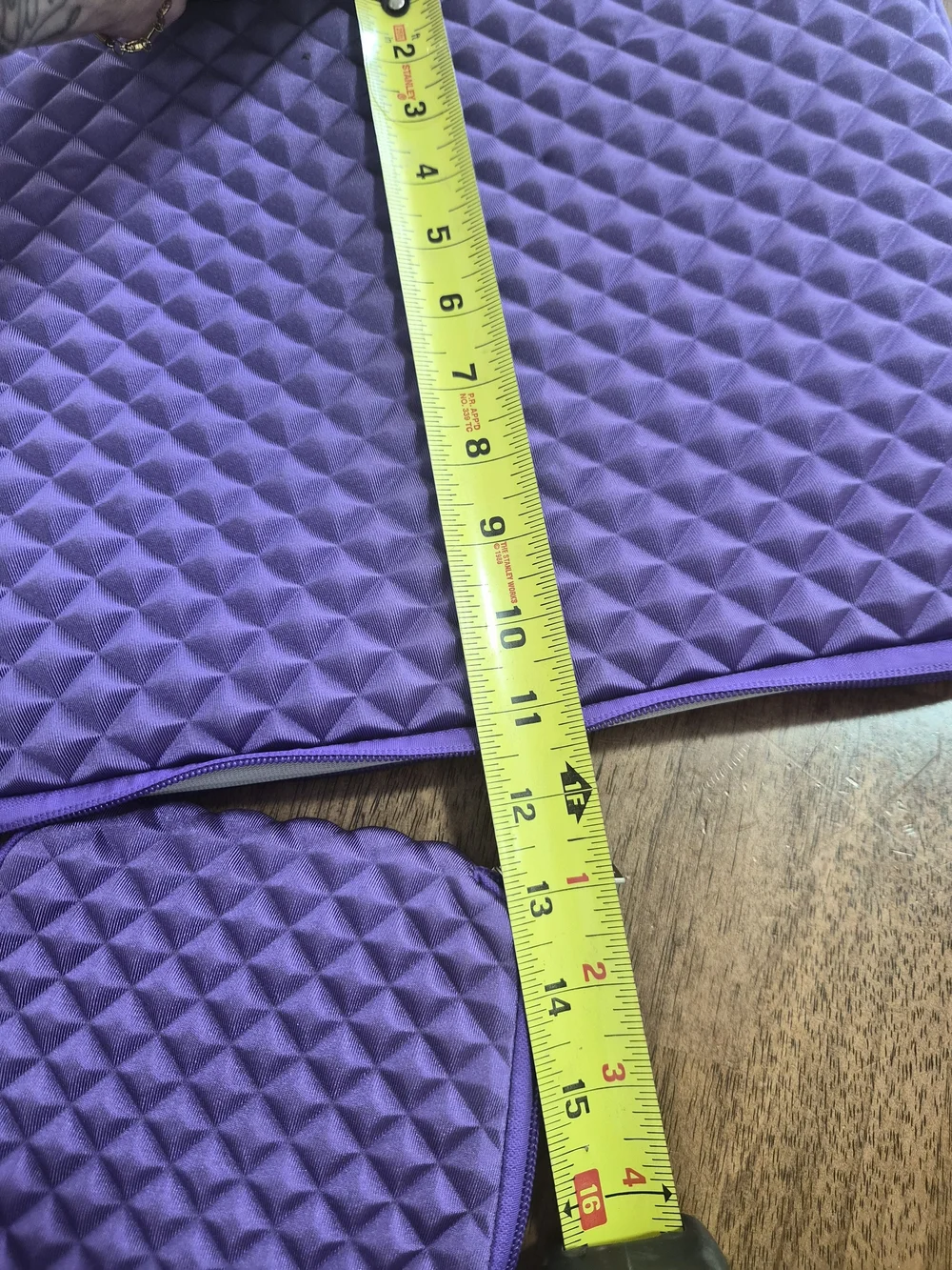 Purple Quilted Tablet Sleeve and Accessory Pouch